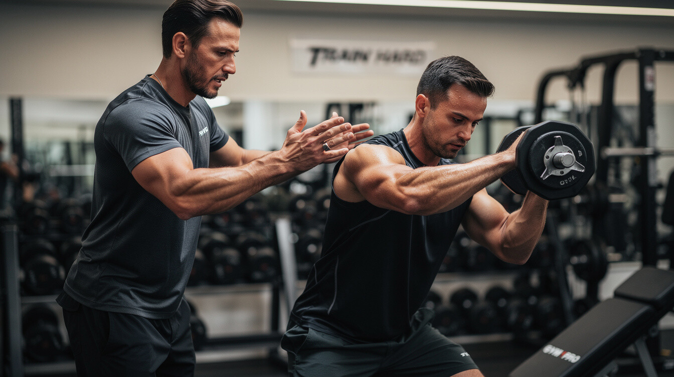 expert trainer guiding workout